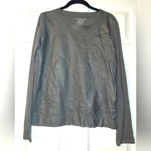 Majestic Fiilatures T Shirt French Touch Leather Front Size Small Gray With Flaw